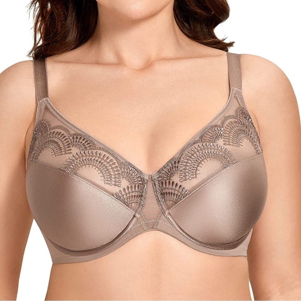 AISILIN Lace Minimizer Bra Underwire Unlined Full Coverage 34C NWOT